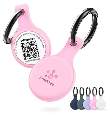 Immagine prodotto di Etichetta per cani con codice QR e NFC, targhetta identificativa per collare/pettorina, rosa, rotonda
