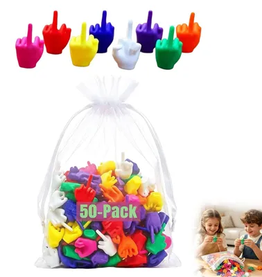 Productafbeelding van Mini-vingerveegjes, 50 stuks, in verschillende kleuren, voor kinderen