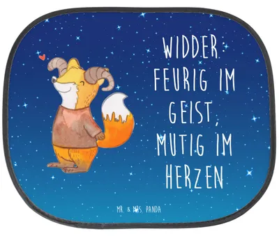 Produktbild von Mr. & Mrs. Panda autofenster sonnenschutz Widder Astologie - Sternenhimmel Blau - Geschenk, Sternzeichen, Astrologie, Geburtstagsgeschenk, Pkw, Auto, Sonnenblende