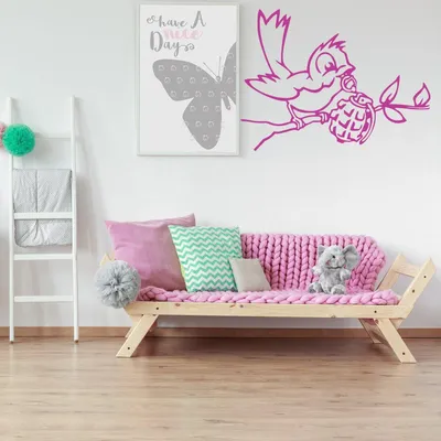Vogel mit Granate im Street-Art-Stil – Decords Wandtattoo, Produktansicht 1