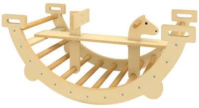 Produktbild von AIYAPLAY Montessori Klettergerüst Indoor, 2 in 1 Kletterbogen aus Holz Natur