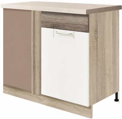 Obrázek produktu pro ECONO 25D – Rohová spodní skříňka 110 cm, bílý vysoký lesk
