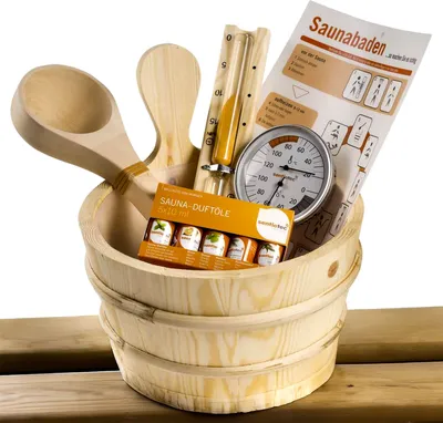 Produktbild von Sentiotec Saunazubehör Set 11-teilig, hochwertig