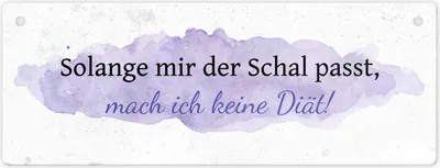 Produktbild von Diät Spruch Metallschild L in 10,5x28cm in aquarell