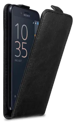 Obrázek produktu pro Cadorabo Case for Sony Xperia X COMPACT Protective Cover in Black Flip Case Pouzdro na mobilní telefon kryt