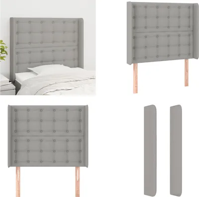 Produktbild von vidaXL Kopfteil mit Ohren Hellgrau 103x16x118/128 cm Stoff - Kopfteil - Kopfteile - Bett-Kopfteil - Bettkopfteil