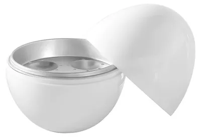 Eierkocher für 4 Eier, 8 Min., spülmaschinenfest, Alu-Heizplatte, weiß