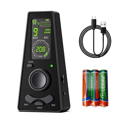 Produktbild von Digitales Metronom, Elektronisches Metronom mit Timer, Tempo-Adjustment, Vocal Voice Beats für Klavier, Geige, Gitarre, Ukulele und Schlagzeug