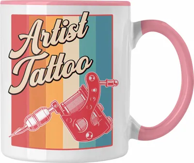 Produktbild von Trendation - Artist Tattoos Tasse Geschenk Tattoowiererin Tattoowierer Geschenkidee Spruch Männer Frauen (Rosa)