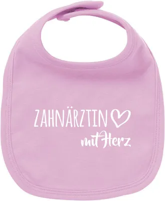 Produktbild von Huuraa Unisex Babylatz Zahnärztin mit Herz Geschenk Babypink  Baumwolle Zahnärztin Mitbringsel