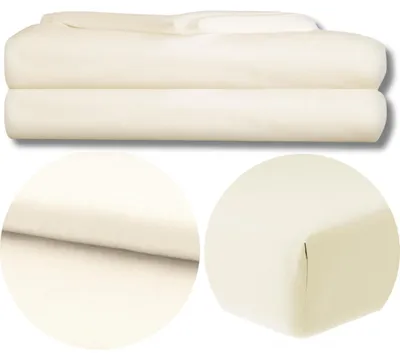 Produktbild von Bettlaken - Spannbettlaken mit Gummizug - 160x200 cm - Frottee - 100% Mikrofaser - 120g/m2 - Creme - Hochwertiges