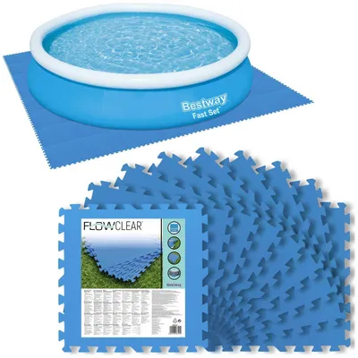Immagine prodotto di Tappetini per piscina Bestway PE Pavimento protettivo 9 confezioni 50 x 50 cm Blu