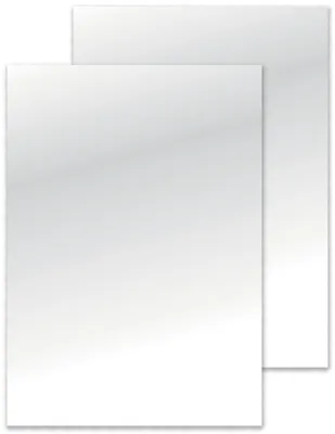 Two white sheets of plastic are shown overlapping each other on a white background.