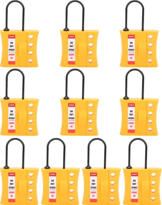 Immagine prodotto di 10pcs 3mm lockout -tagout -lock durevole 4 -hole - nylon isolato - energia di sicurezza - lucchetto di isolamento