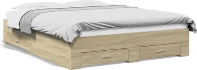 Obrázok produktu pre vidaXL Rám postele so zásuvkami Sonoma dub 160x200cm materiál na báze dreva