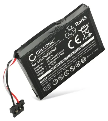 Image de subtel 1x Batterie pour GPS / Navigation Compatible avec Medion GoPal P4410, GoPal P4210, GoPal PNA150, 541380530005 - (1250mAh, 3.7V)
