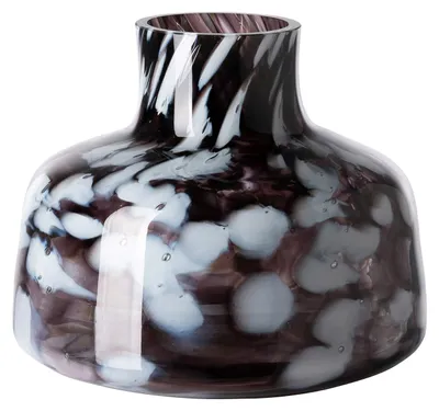 Produktbild von GOSY Glasvase - schwarz/weiß - Glas - H. 18cm x B. 22cm - Dekovase
