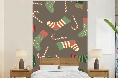 Produktbild von MuchoWow® Fototapete für Wohnzimmer oder Schlafzimmer Wandtapete Vinyl Motivtapete Feuerwerkskörper - Muster - Weihnachten - 160x240 cm - Vinyltapete