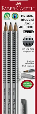 Immagine prodotto di FABER-CASTELL Bleistift Grip 2001 HB 3x +Radierer BK