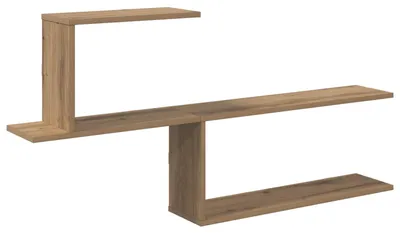 Image de vidaXL Étagère murale en bois imitation chêne artisanal, 122 x 18 x 60 cm