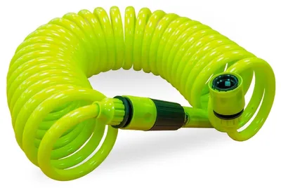 Imagen del producto de Amig - Manguera espiral para riego de jardín - Manguera extensible para jardín con lanza de riego y adaptadores - Flexible, que ahorra espacio y resistente a los pliegues - Hasta 15 metros - Polipropileno - Verde pistacho