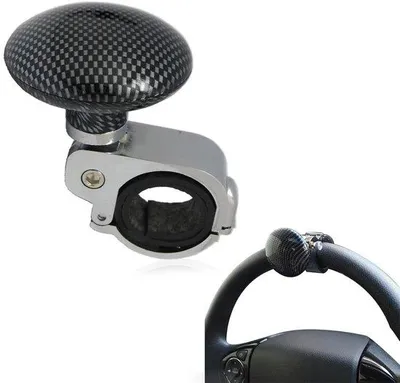 Productafbeelding van Universele bedieningsknop - Versterkte knop - Metaal / Kunststof - Afneembare draaiknop voor auto, vrachtwagen, grasmaaier, tractor, graafmachine en kraan - Zilver met zwart