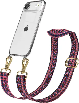 Produktbild von EAZY CASE Handykette - Verstellbarer Trageriemen kompatibel mit Apple iPhone Air, Handykordel mit transparenter Silikon-Hülle, Band in Rosa