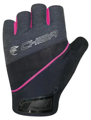 Obrázek produktu pro CHIBA Lady Gel Premium III – dámské cyklistické rukavice, černá/růžová, velikost M, gelové polstrování…