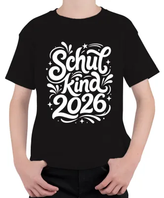 Immagine prodotto di Maglietta per bambini, colore nero, taglia 140, ideale per la prima elementare nel 2026. Perfetta per il primo giorno di scuola