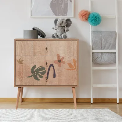 Produktbild von Skye Decor, City Trio Leaf, Kommode, Mehrfarbig, 100 % MELAMINBESCHICHTETE SPANPLATTEN, 80 x 40 x 89 cm