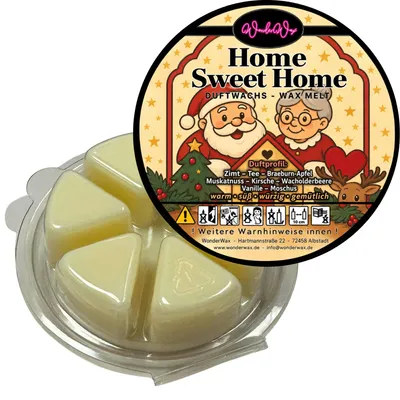 Produktbild von WonderWax Duftwachs Weihnachten Wax Melts für Duftlampe, 6 Ecken Duftmelt Wachsmelt Sojawachs Duftwachs Würfel für Raumdüfte, Wachs Duftöl Winter Indoor Schmelzen für Aromalampe Home Sweet Home