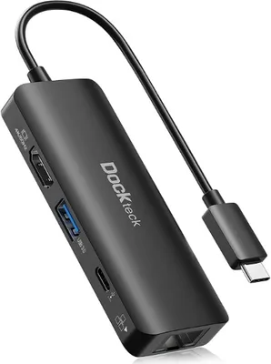 Obrázok produktu pre Rozbočovač USB C, Dockteck 4-v-1 HyperExtended USB-C adaptér, Gigabit Ethernet LAN RJ45 + 4K 60Hz HDMI + 100W PD + USB 3.0, pre MacBook Pro/Air M1, iPad Pro, iPad Air 4 a ďalšie
