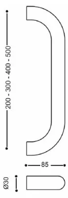Image de Poignée PG3000 BEZAULT entraxe 300 mm - Argent - 0639640NV