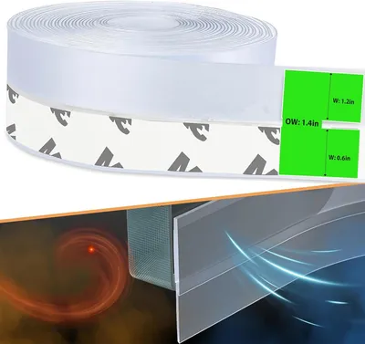 Imagen del producto de Cinta de sellado transparente, autoadhesiva, de silicona, de 5 metros, para puertas y ventanas
