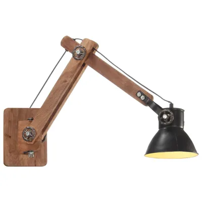Obrázok produktu pre Nástenná lampa, industriálny štýl, čierna, okrúhla E27