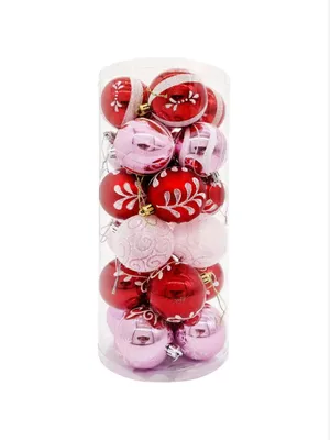 Produktbild von 24 Weihnachtskugel Ø6cm Set Weihnachten Christbaumkugel Bruchfest Baumschmuck Rosa