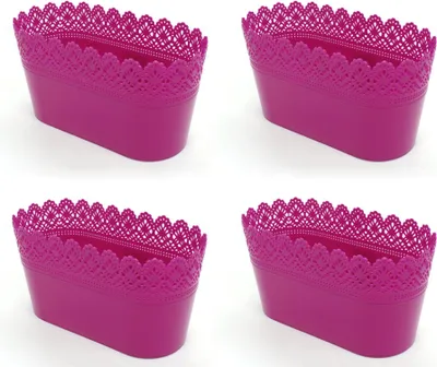 Produktbild von Kunststoff Blumentopf 28cm x 13cm x 15cm pink 4 Stück