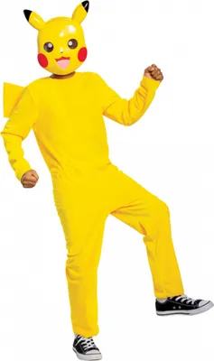 Produktbild von Klassisches Pikachu Kostüm mit Maske für Kinder Größe: M 7-8 Jahre