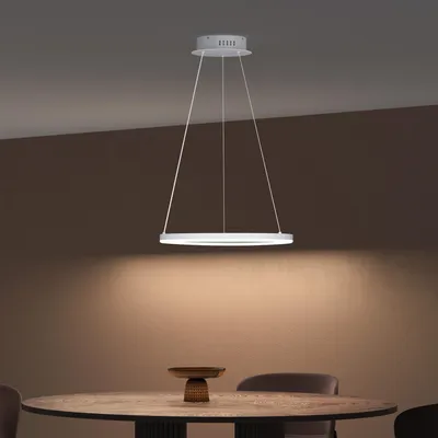 Image de doporro Suspension Luminaire Plafonnier Lustre Chambre Salon Trois Températures de couleur Hauteur Réglable Éclairage Intérieur LED Blanc 47×100CM 16W Alivetta7287