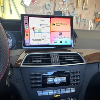 Zdjęcie produktu dla Wyświetlacz Carplay 9 cali, kamera samochodowa 4K z tylną kamerą, bezprzewodowe Apple Carplay i Android Auto, monitor dotykowy IPS, przednia kamera, podwójna kamera, tryb parkowania