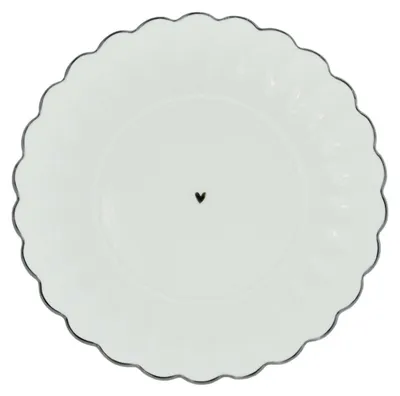 Produktbild von Untertasse Unterteller RUFFLE HEART mit schwarzen Herz 15cm Bastion Collections