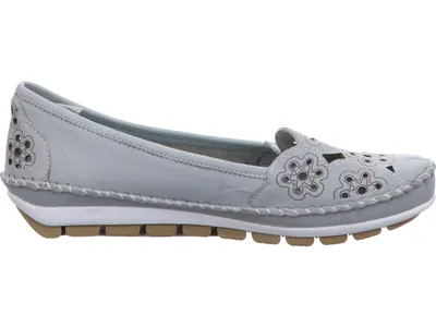 Produktbild von Gemini Damen Slipper Ballerina Leder Cutouts Blumenmuster 382336-01, Größe:40 EU, Farbe:Blau