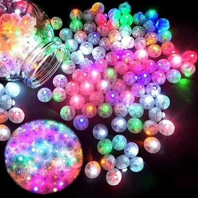Zdjęcie produktu dla Lampki LED do balonów 120 sztuk kolorowe migające na imprezę