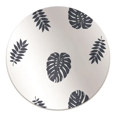 Produktbild von Rundmatte - Stuhlunterlage Bürostuhlunterlage - Rund Ø 100 cm - Bodenmatte - Fußmatte - Tropische Blätter