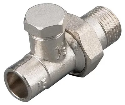 Produktbild von sanicomfort Heizkörperverschraubung DG 1/2 Zoll x 15 mm, 21,3 mm, vernickelt/chrom, Heizkörperanschluss Verschraubung für 15 mm Rohr