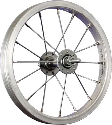Produktbild von 12-Zoll-Vorderrad für Fahrräder aus Edelstahl 203-19, silberfarben
