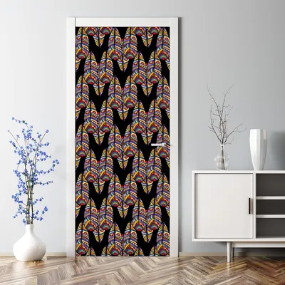 Produktbild von Dekorative Türposter selbstklebend Wandaufkleber Türaufkleber Ethnische Braun Gelb 70 x 200 cm