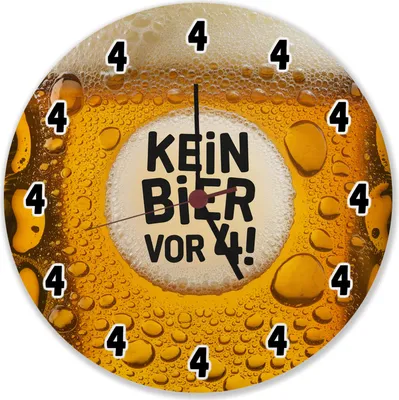 Produktbild von Kein Bier vor 4! Wanduhr aus MDF
