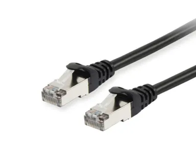 Image de Equip Patchkabel Cat6A S/FTP 2xRJ45 15.00m schwarz LSZH Polybeutel