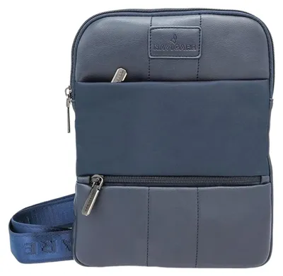 Produktbild von Navigare Herrentasche Schwarz Umhängetasche aus Polyester mit Reißverschluss Nero UNICA 22x26x7 cm